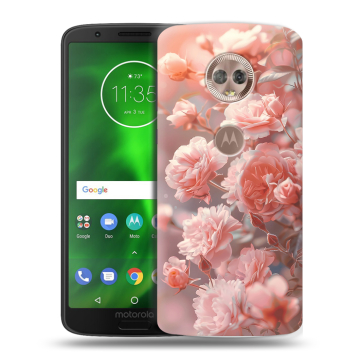 Силиконовый чехол на Motorola Moto G6 с принтом Розовые розы