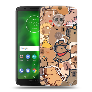 Силиконовый чехол на Motorola Moto G6 с принтом капибара