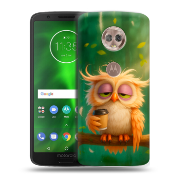 Силиконовый чехол на Motorola Moto G6 с принтом сова