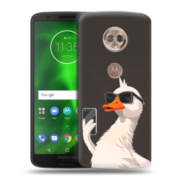 Силиконовый чехол на Motorola Moto G6 с принтом утка в очках