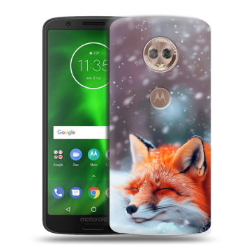Силиконовый чехол на Motorola Moto G6 с принтом лиса