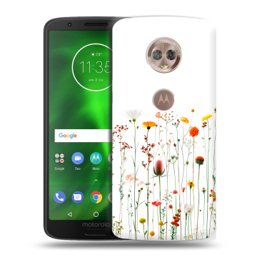 Силиконовый чехол на Motorola Moto G6 с принтом цветы