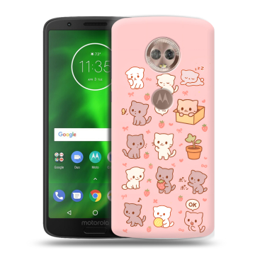 Силиконовый чехол на Motorola Moto G6 с принтом Hello Kitty Хелоу Кити