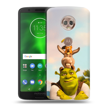 Силиконовый чехол на Motorola Moto G6 с принтом Шрек Shrek Силиконовый чехол на Motorola Moto G6 с принтом Шрек Shrek