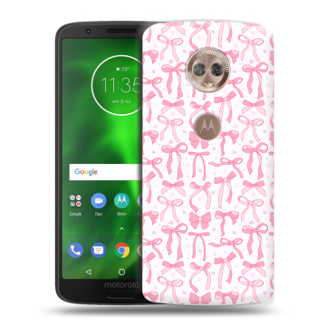 Силиконовый чехол на Motorola Moto G6 с принтом Розовые бантики