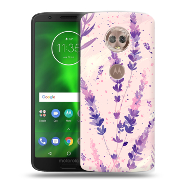 Силиконовый чехол на Motorola Moto G6 с принтом цветы лаванда