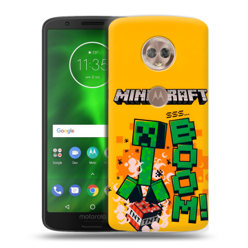 Силиконовый чехол на Motorola Moto G6 с принтом Майнкрафт Minecraft