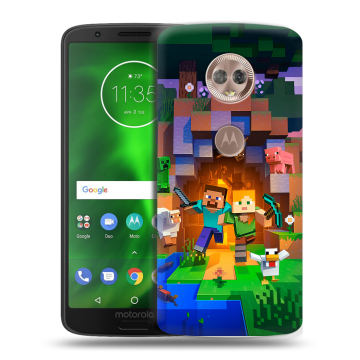Силиконовый чехол на Motorola Moto G6 с принтом Майнкрафт Minecraft Силиконовый чехол на Motorola Moto G6 с принтом Майнкрафт Minecraft