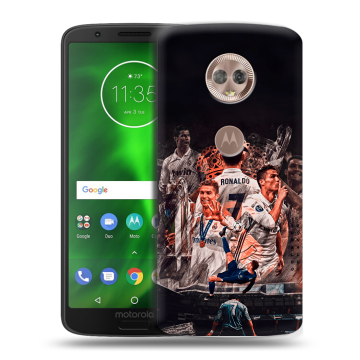 Силиконовый чехол на Motorola Moto G6 с принтом Реал Роналдо Real Ronaldo