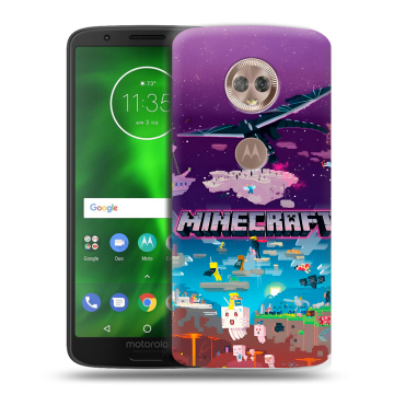 Силиконовый чехол на Motorola Moto G6 с принтом Майнкрафт Minecraft