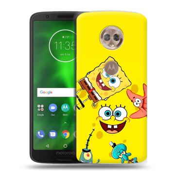 Силиконовый чехол на Motorola Moto G6 с принтом Спанч боб Спанчбоб