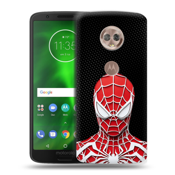 Силиконовый чехол на Motorola Moto G6 с принтом человек паук spiderman