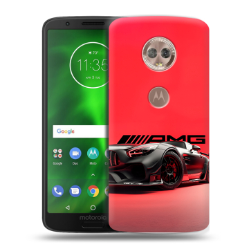 Силиконовый чехол на Motorola Moto G6 с принтом Мерседес Mercedes AMG Силиконовый чехол на Motorola Moto G6 с принтом Мерседес Mercedes AMG