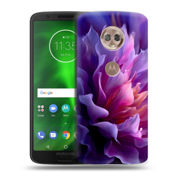 Силиконовый чехол на Motorola Moto G6 с принтом женский цветы