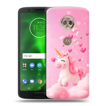 Силиконовый чехол на Motorola Moto G6 с принтом Единорог