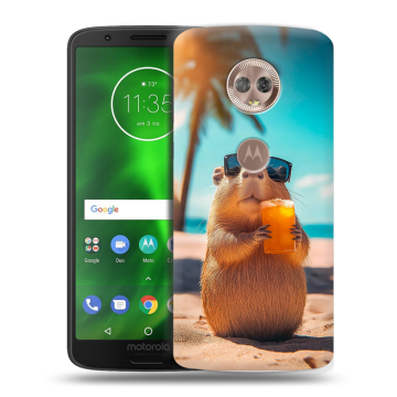 Силиконовый чехол на Motorola Moto G6 с принтом Капибара