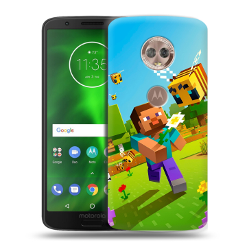 Силиконовый чехол на Motorola Moto G6 с принтом Майнкрафт Minecraft