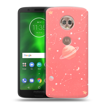 Силиконовый чехол на Motorola Moto G6 с принтом Розовый космос Силиконовый чехол на Motorola Moto G6 с принтом Розовый космос