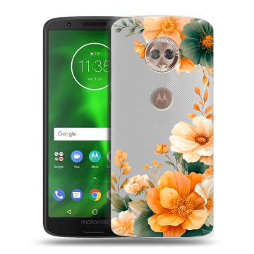 Силиконовый чехол на Motorola Moto G6 с принтом Цветы принт Силиконовый чехол на Motorola Moto G6 с принтом Цветы принт