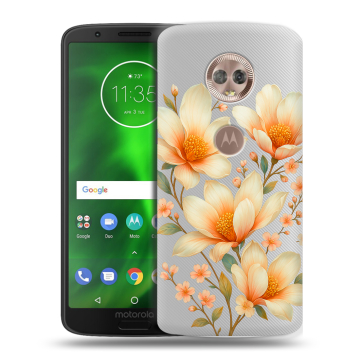 Силиконовый чехол на Motorola Moto G6 с принтом Цветы Силиконовый чехол на Motorola Moto G6 с принтом Цветы