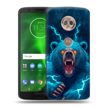 Силиконовый чехол на Motorola Moto G6 с принтом Медведь Силиконовый чехол на Motorola Moto G6 с принтом Медведь