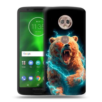 Силиконовый чехол на Motorola Moto G6 с принтом Медведь Силиконовый чехол на Motorola Moto G6 с принтом Медведь