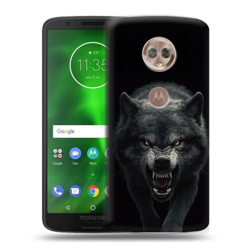 Силиконовый чехол на Motorola Moto G6 с принтом Волк