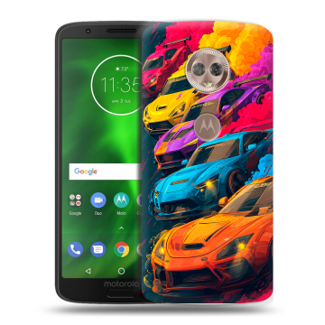 Силиконовый чехол на Motorola Moto G6 с принтом Тачки Силиконовый чехол на Motorola Moto G6 с принтом Тачки
