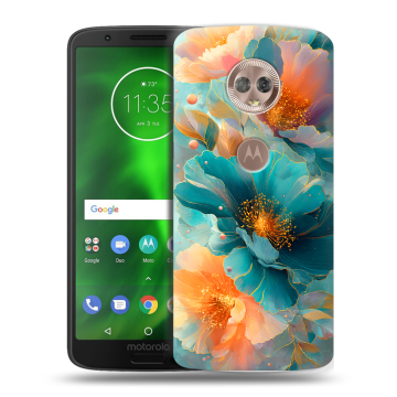 Силиконовый чехол на Motorola Moto G6 с принтом Цветы Силиконовый чехол на Motorola Moto G6 с принтом Цветы