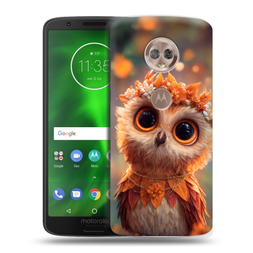 Силиконовый чехол на Motorola Moto G6 с принтом Милая сова Силиконовый чехол на Motorola Moto G6 с принтом Милая сова