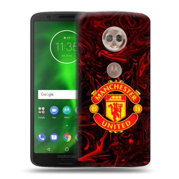 Силиконовый чехол на Motorola Moto G6 с принтом Manchester United Силиконовый чехол на Motorola Moto G6 с принтом Manchester United