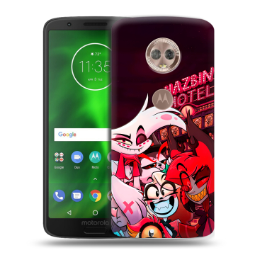 Силиконовый чехол на Motorola Moto G6 с принтом Hazbin Hotel Отель Хазбин
