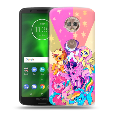 Силиконовый чехол на Motorola Moto G6 с принтом My little pony Дружба чудо
