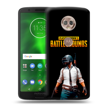 Силиконовый чехол на Motorola Moto G6 с принтом PUGB ПАГБ