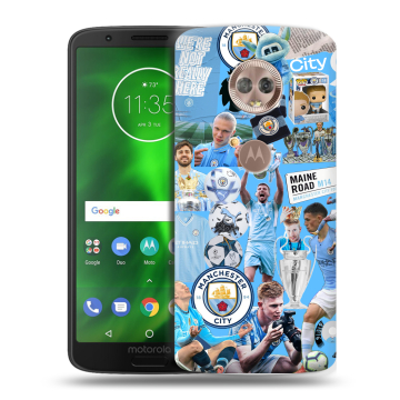 Силиконовый чехол на Motorola Moto G6 с принтом Man City Манчестер Сити Силиконовый чехол на Motorola Moto G6 с принтом Man City Манчестер Сити
