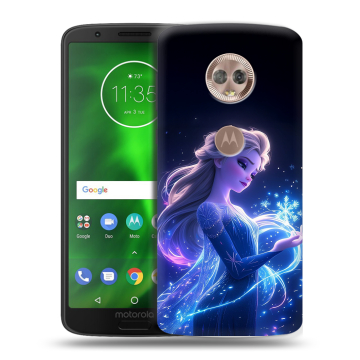 Силиконовый чехол на Motorola Moto G6 с принтом Холодное сердце Frozen