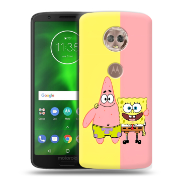 Силиконовый чехол на Motorola Moto G6 с принтом Спанч боб Спанчбоб