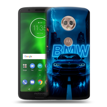 Силиконовый чехол на Motorola Moto G6 с принтом BMW БМВ