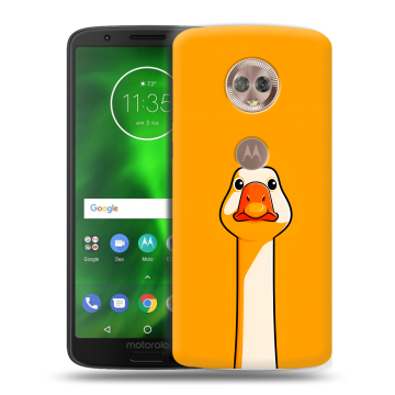 Силиконовый чехол на Motorola Moto G6 с принтом Смешная утка Силиконовый чехол на Motorola Moto G6 с принтом Смешная утка