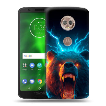 Силиконовый чехол на Motorola Moto G6 с принтом Медведь Силиконовый чехол на Motorola Moto G6 с принтом Медведь