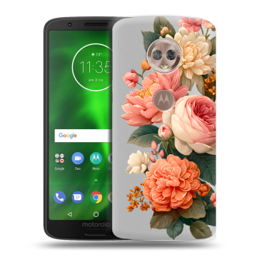 Силиконовый чехол на Motorola Moto G6 с принтом цветы Силиконовый чехол на Motorola Moto G6 с принтом цветы