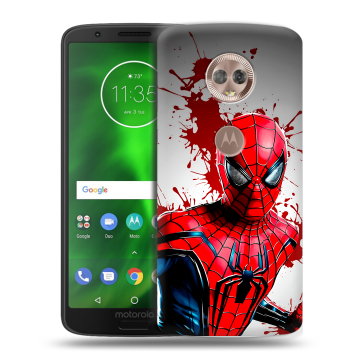 Силиконовый чехол на Motorola Moto G6 с принтом Spiderman Человек паук