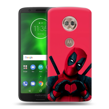 Силиконовый чехол на Motorola Moto G6 с принтом Дедпул Deadpool