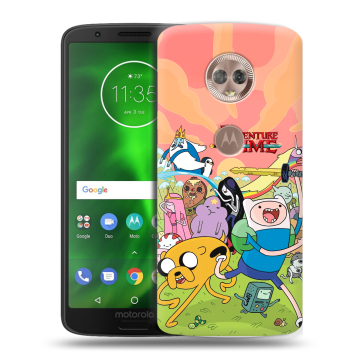 Силиконовый чехол на Motorola Moto G6 с принтом Adventure time Время приключений Силиконовый чехол на Motorola Moto G6 с принтом Adventure time Время приключений