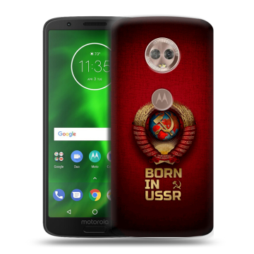 Силиконовый чехол на Motorola Moto G6 с принтом Флаг Герб СССР Силиконовый чехол на Motorola Moto G6 с принтом Флаг Герб СССР