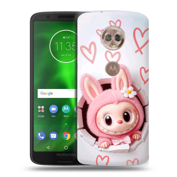 Силиконовый чехол на Motorola Moto G6 с принтом Labubu Лабубу
