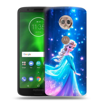 Силиконовый чехол на Motorola Moto G6 с принтом Холодное сердце Frozen