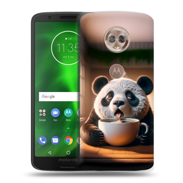 Силиконовый чехол на Motorola Moto G6 с принтом смешная панда