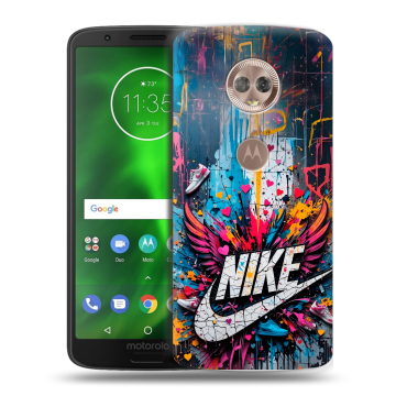 Силиконовый чехол на Motorola Moto G6 с принтом Nike Найк