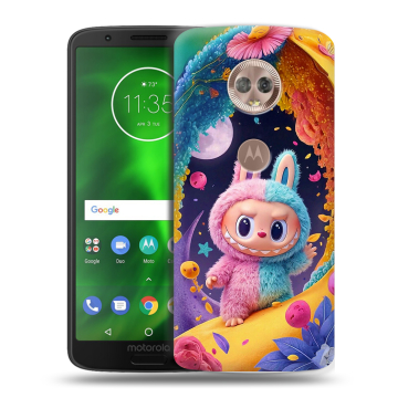 Силиконовый чехол на Motorola Moto G6 с принтом Labubu Лабубу